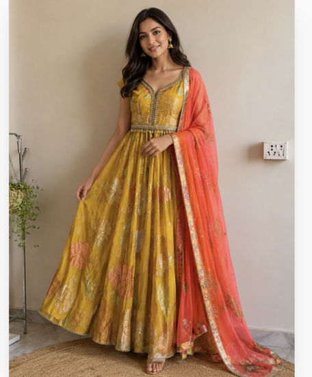 Picture of Mustard Yellow lehenga