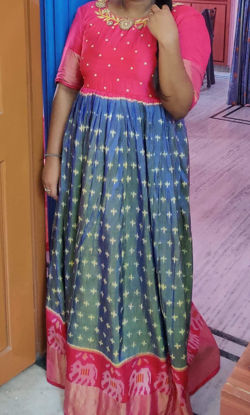Picture of Pochampally Dress with maggam work
