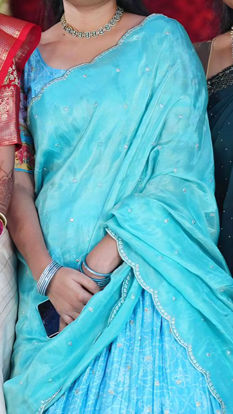 Picture of Chinnon Crushed Lehenga with Tissue Dupatta