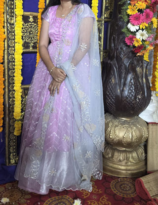 Picture of Organza Long Frock with Dupatta