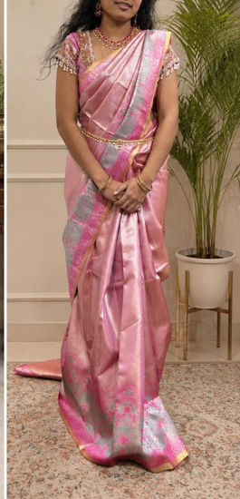Picture of Elegant tissue pattu saree with unstitched Blouse