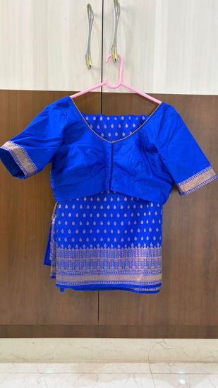 Picture of Royal Blue fancy saree with blouse