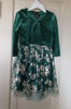 Picture of Lilt Girls 2 Piece Green & Gold Roses Velvet Frock Size 6