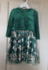 Picture of Lilt Girls 2 Piece Green & Gold Roses Velvet Frock Size 6