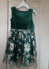 Picture of Lilt Girls 2 Piece Green & Gold Roses Velvet Frock Size 6