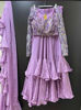Picture of Designer full flared ruffle lehenga saree