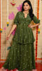 Picture of Flowy green sharara with flared pants