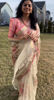 Picture of Beautiful floral saree with peach fancy blouse