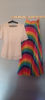 Picture of Rainbow Pleated Skirt with chikankari peplum top