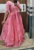 Picture of Baby pink designer layered frock with maggam