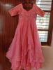 Picture of Baby pink designer layered frock with maggam