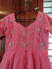 Picture of Baby pink designer layered frock with maggam