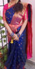 Picture of Pure kuppadam pattu saree with navy blue and pink combination