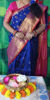 Picture of Pure kuppadam pattu saree with navy blue and pink combination