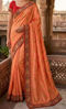 Picture of Peach Zardosi Work Silk Saree Set