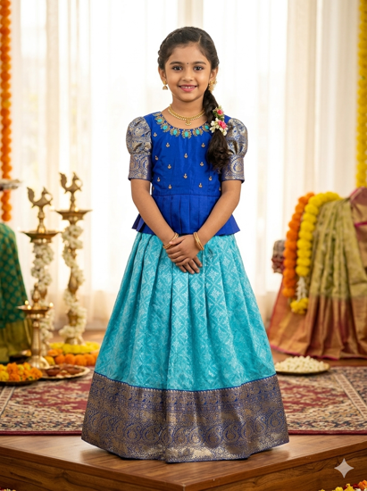 Picture of Pure Chikankari benaras lehenga 5-6y