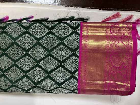 Picture of Never worn Green & pink Pure kanjeevaram saree