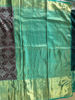 Picture of Brown with sea green combination kanchipattu saree