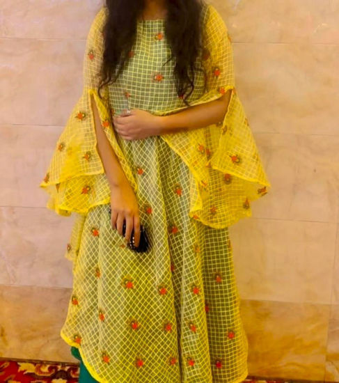 Picture of Yellow Indo-western frock