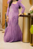 Picture of Purple couture elegance with silver cut bead work