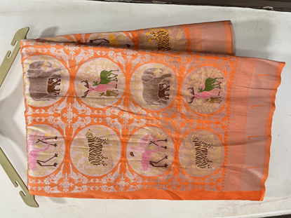 Picture of Orange Banarasi saree never worn with running blouse