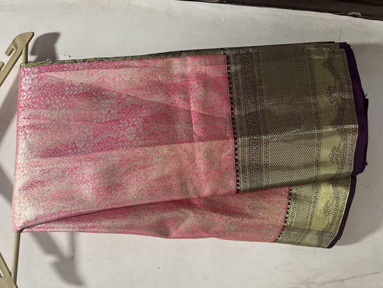 Picture of Never worn Semi kanchipattu saree  with unstitched blouse