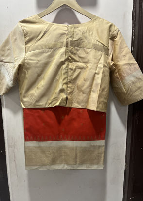 Picture of Semi - gadwal saree with stitched padded blouse