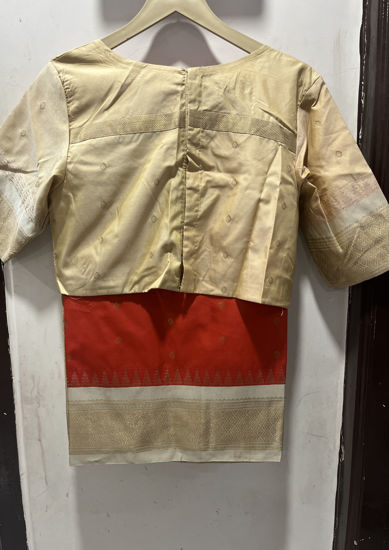 Picture of Semi - gadwal saree with stitched padded blouse