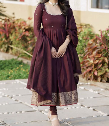 Picture of Narayanpet cotton Anarkali with machine embroidery