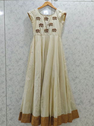 Picture of Ivory Anarkali with Elephant Embroidery