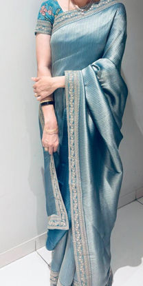 Picture of TejaSarees- Blue Pure Banarasi Tanchoi Saree
