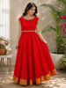 Picture of Red & Gold Maggam Anarkali dress