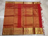 Picture of Pure kanchipattu red saree with maggam work blouse