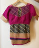 Picture of Georgette Benaras saree with cross stripes