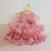 Picture of Branded premium one year party peach color frock with detachable veil perfect for birthdays