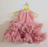 Picture of Branded premium one year party peach color frock with detachable veil perfect for birthdays