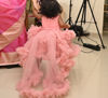 Picture of Branded premium one year party peach color frock with detachable veil perfect for birthdays