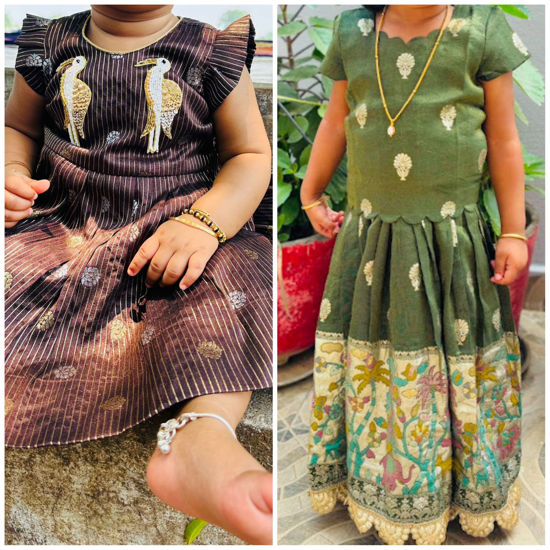 Picture of Green and brown lehenga combo 1Y