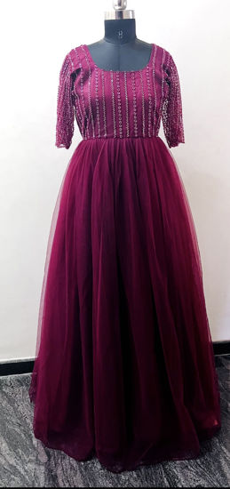 Picture of Designer net frock with cutdana work