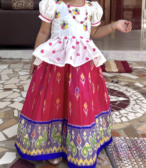 Picture of Ikkat pattu lehenga blouse 2-3Y