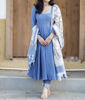 Picture of Blue mul cotton Anarkali set