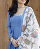 Picture of Blue mul cotton Anarkali set
