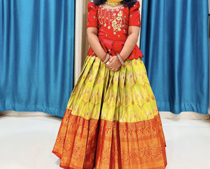 Picture of Semi kanchipattu lehenga 5-6Y
