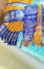 Picture of Mustard Yellow & Purple Peacock Zari Saree