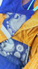 Picture of Mustard Yellow & Purple Peacock Zari Saree