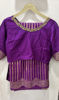 Picture of Purple Banarasi scallop saree with blouse