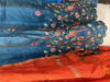 Picture of Blue tussue top with orange duppata from Mridani clothing