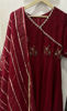 Picture of Dark maroon Anarkali with maggam work and  duppata