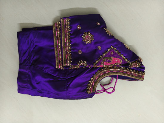 Picture of Aari work silk blouse