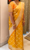 Picture of Beautiful yellow Banaras Saree